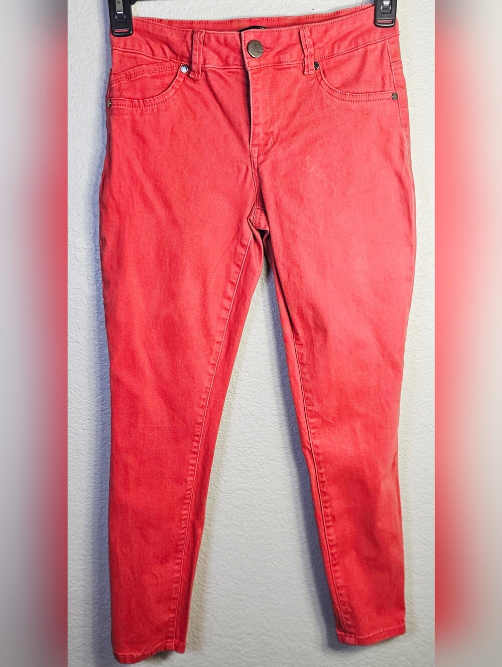 1822 Denim Coral Pink Skinny Jeans Size 4 Stretch Mid Rise Ankle